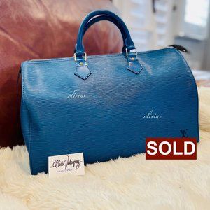 Louis Vuitton Speedy 40 Epi Blue